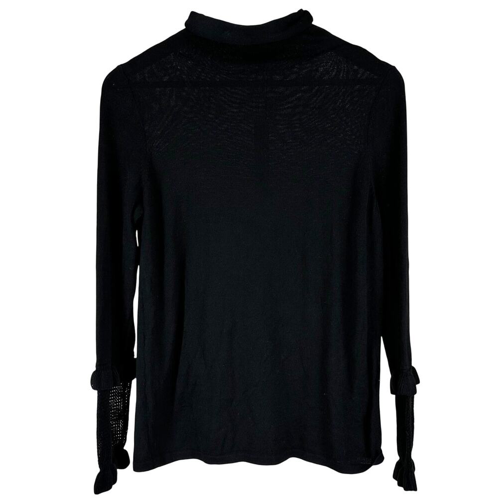 Nic + Zoe Women's Black Ruffled Sleeve Turtleneck F21174N Size XS New With Tags